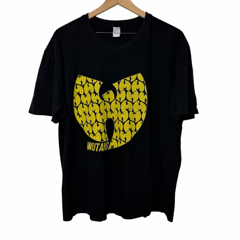 WUTANG BLACK YELLOW SHORT SLEEVE PLUS SIZE 2XL 100% COTTON MEN T-SHIRT